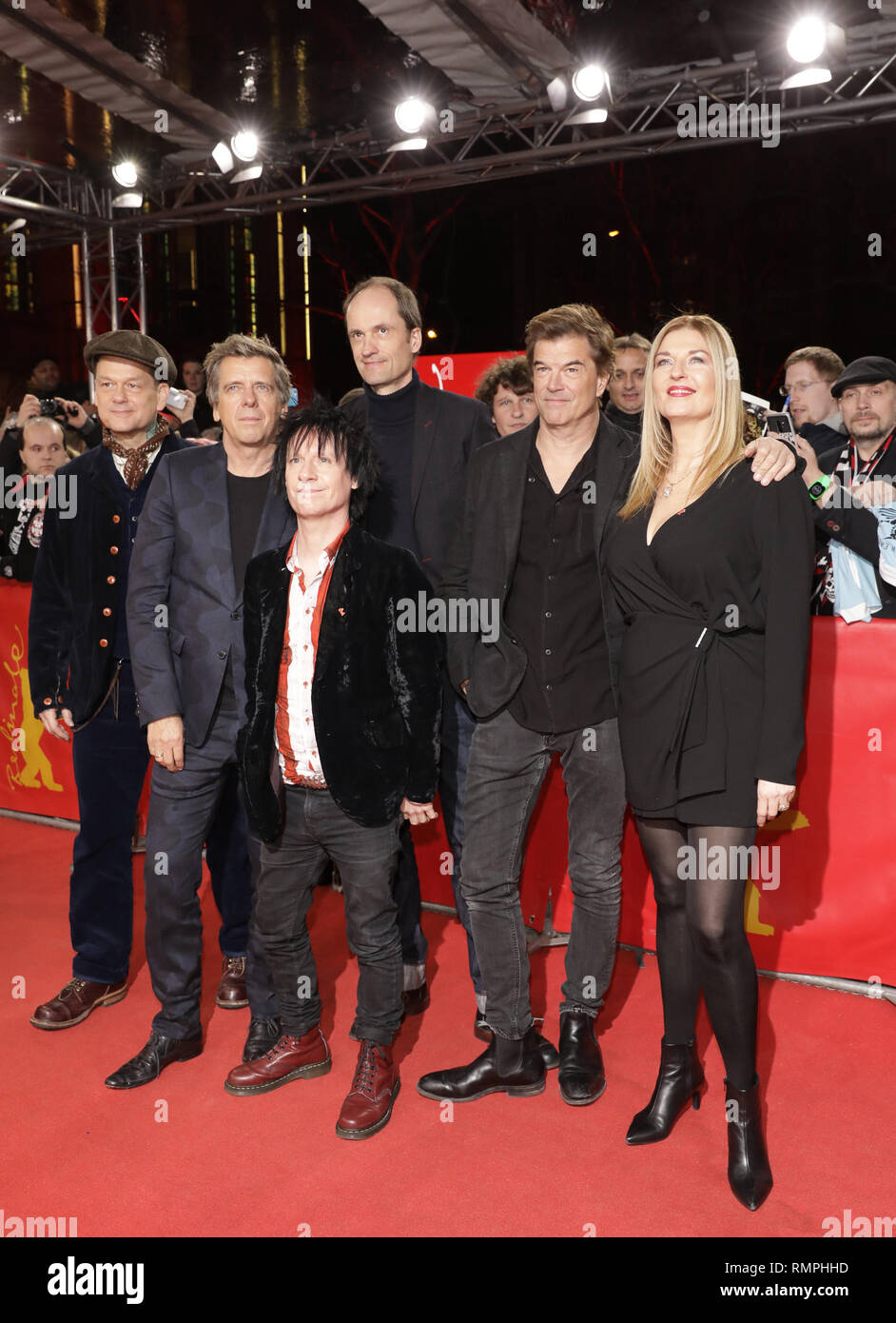 Berlin, Deutschland. 15 Feb, 2019. 69. Berlinale-Premiere, Roter Teppich,  Berlinale Special", Weil du nur Lichtblick - Leben - die Toten Hosen auf  Tour": Andreas von Holst (l-r, Kuddel), Andreas Meurer (Andi), Stephen