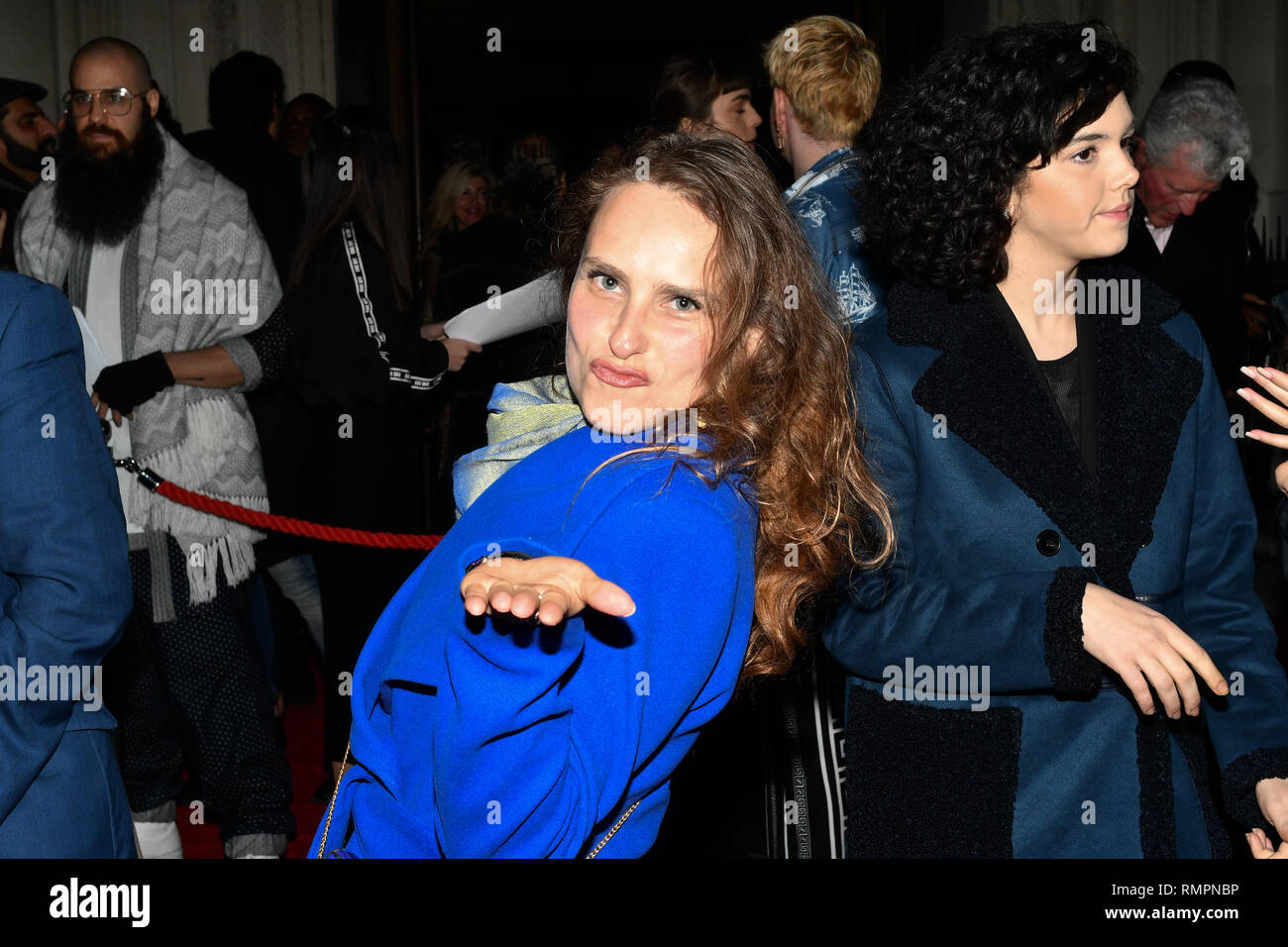 London, Großbritannien. 15 Feb, 2019. Fashionist besuchen Fashion Scout LFW AW 19 Tag 1 an Freimaurer' Hall, London, Großbritannien. 15 Feb 2019 Stockfoto