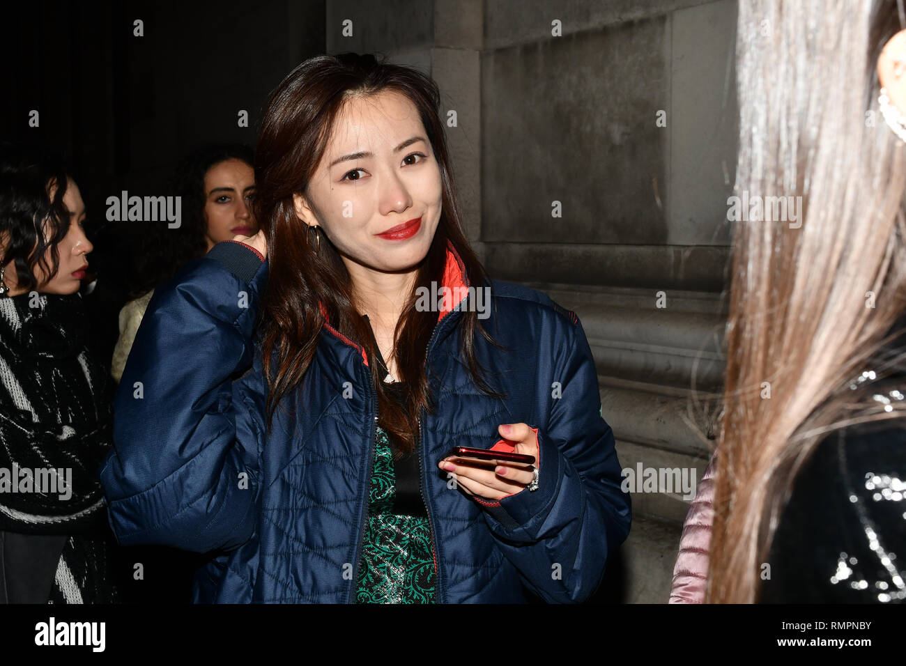 London, Großbritannien. 15 Feb, 2019. Fashionist besuchen Fashion Scout LFW AW 19 Tag 1 an Freimaurer' Hall, London, Großbritannien. 15 Feb 2019 Stockfoto