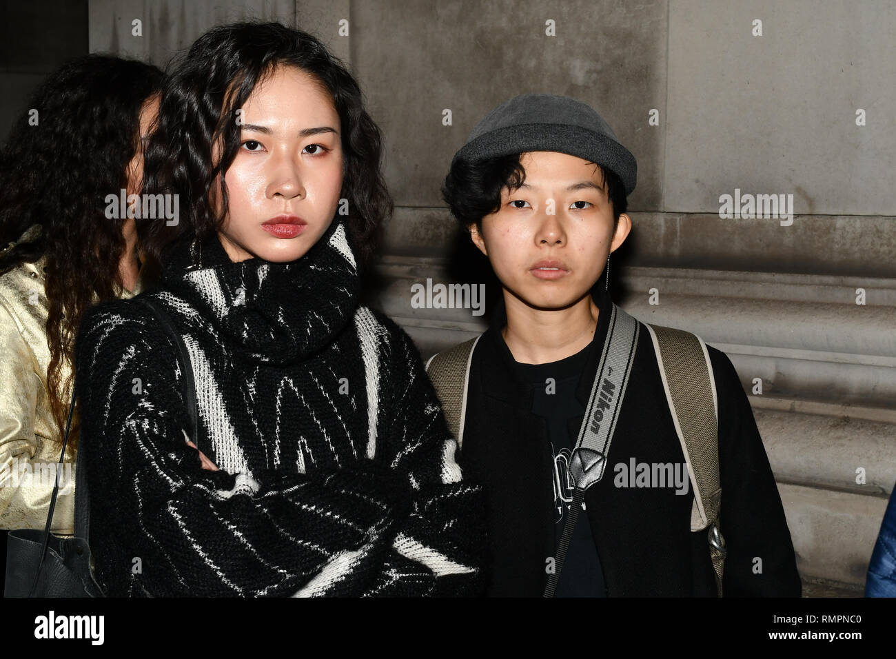 London, Großbritannien. 15 Feb, 2019. Fashionist besuchen Fashion Scout LFW AW 19 Tag 1 an Freimaurer' Hall, London, Großbritannien. 15 Feb 2019 Stockfoto