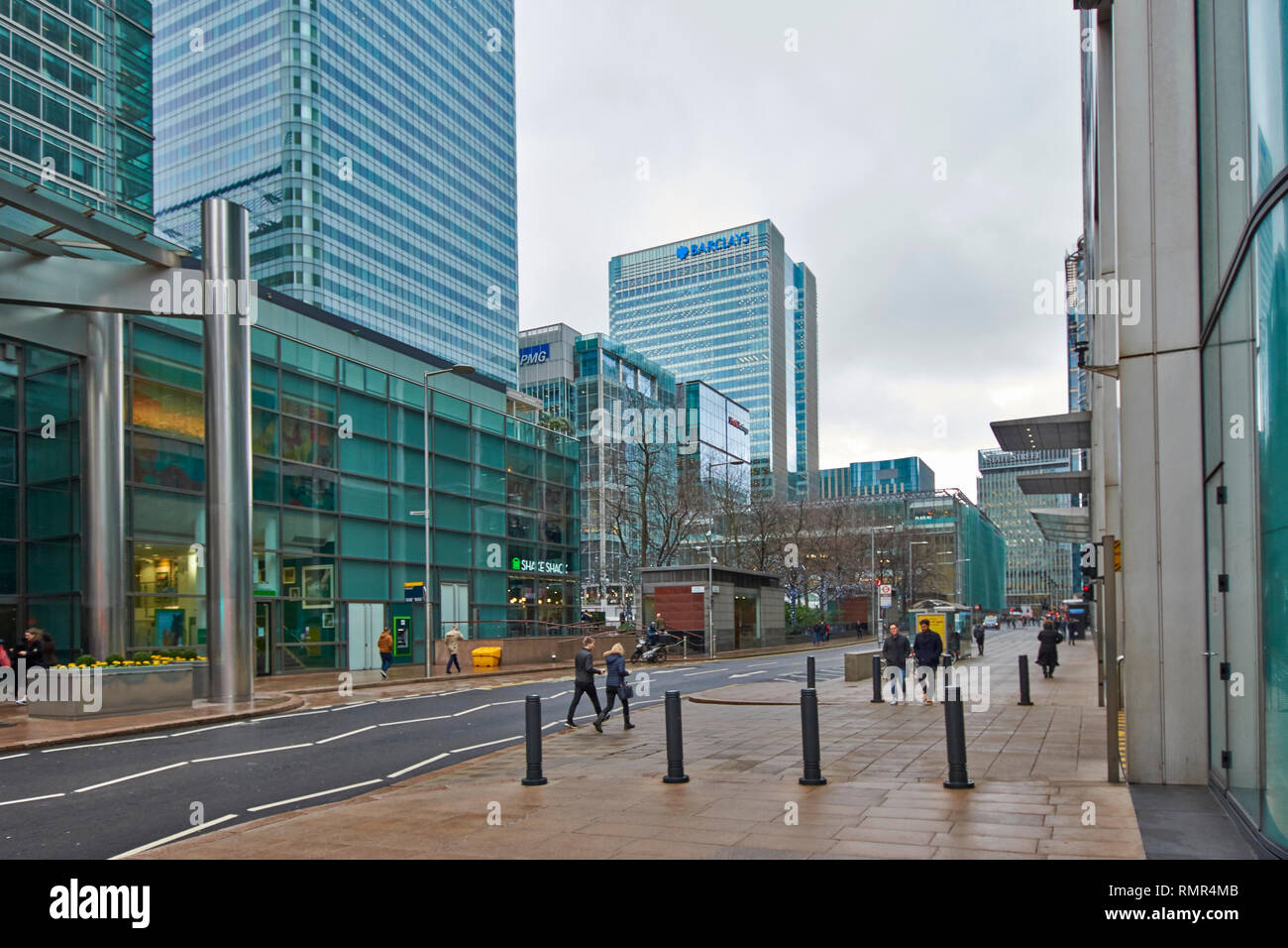 LONDON CANARY WHARF KANADA PLATZ BARCLAYS GEBÄUDE Stockfoto