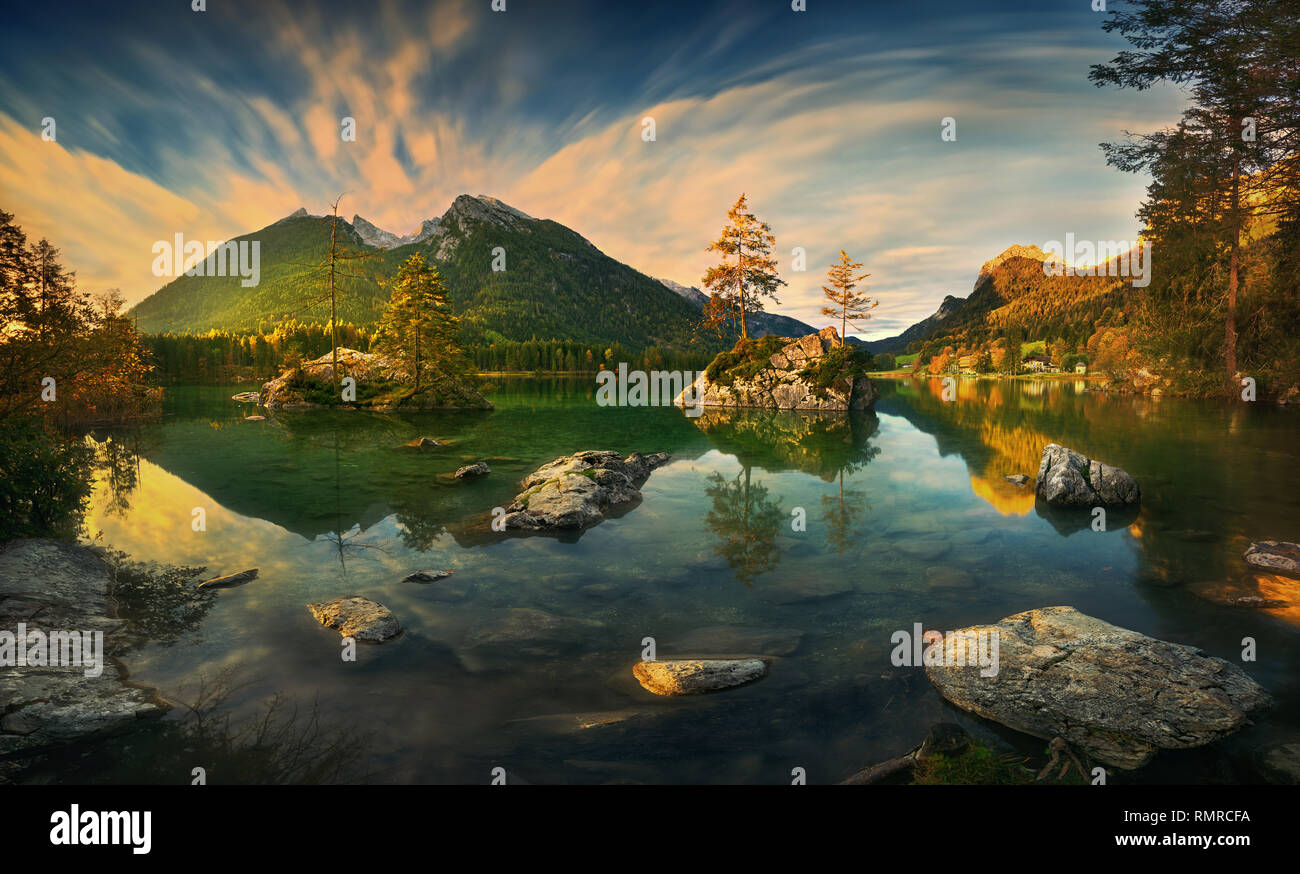 Hintersee, Ramsau, Nationalpark Berchtesgaden, Landkreis Berchtesgadener Land, Upper Bavaria, Bavaria, Germany Stockfoto