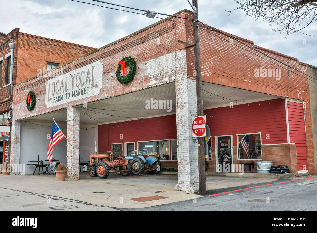 McKinney, Texas, Vereinigte Staaten von Amerika-Am 16. Januar 2017. Außenansicht der lokalen Yocal Bauer Shop in McKinney, TX. Stockfoto