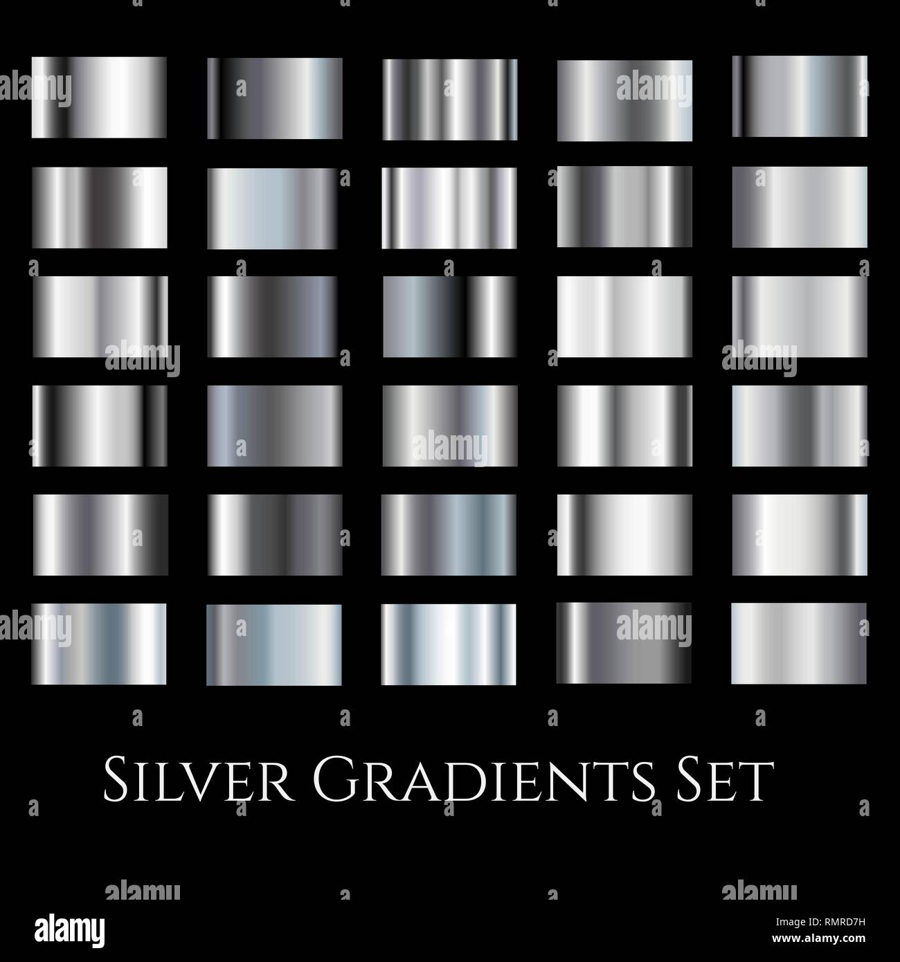 Silber Farbverlauf. Gradation design Muster Sammlung Stock Vektor