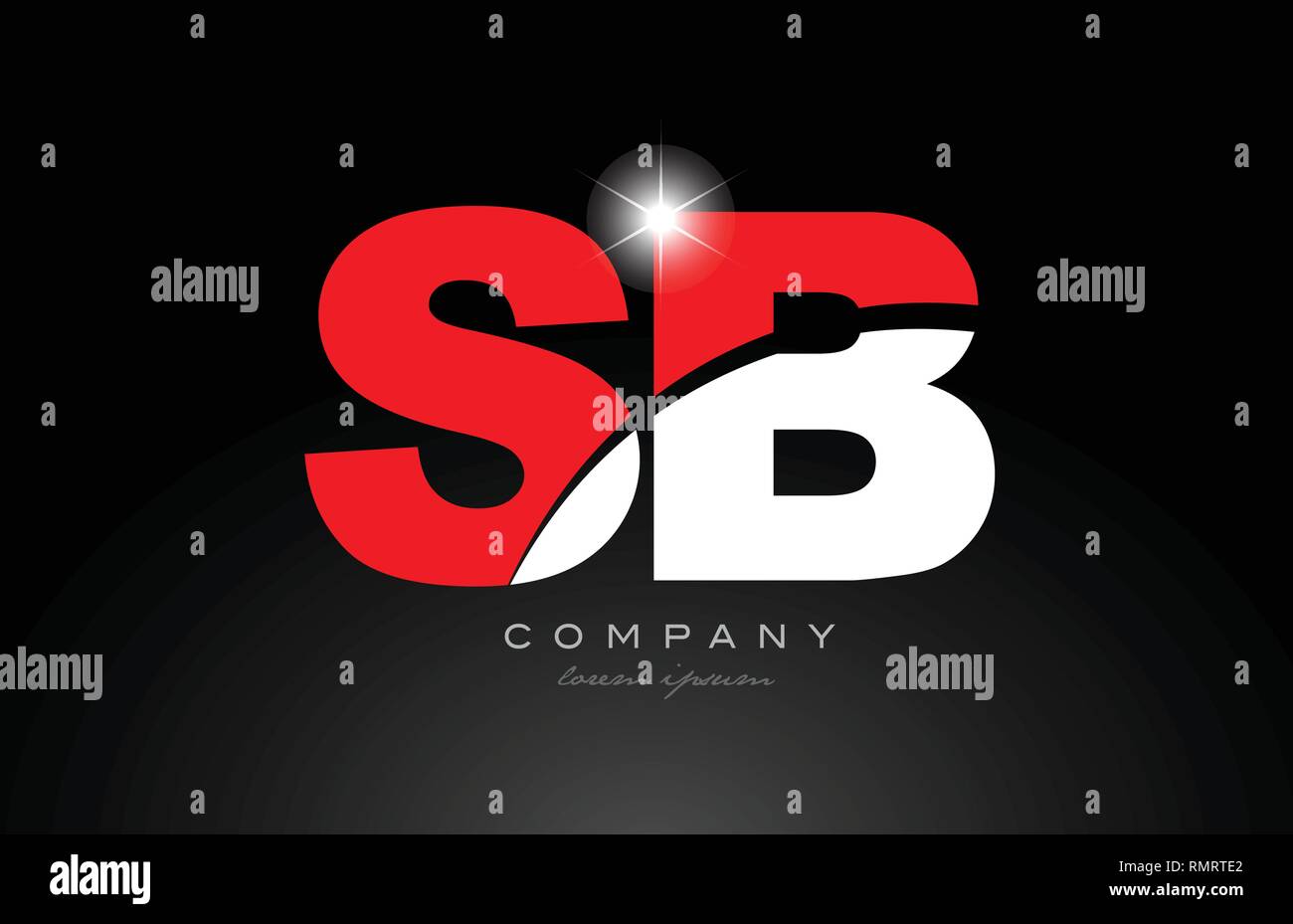 Rot-weiße Buchstaben Kombination sb s b logo Icon Design geeignet für ein Unternehmen oder ein Geschäft Stock Vektor