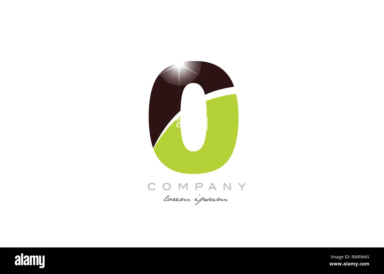 Nummer 0 0 logo Icon Design mit grünen und braunen Farben geeignet für ein Unternehmen oder ein Geschäft Stock Vektor
