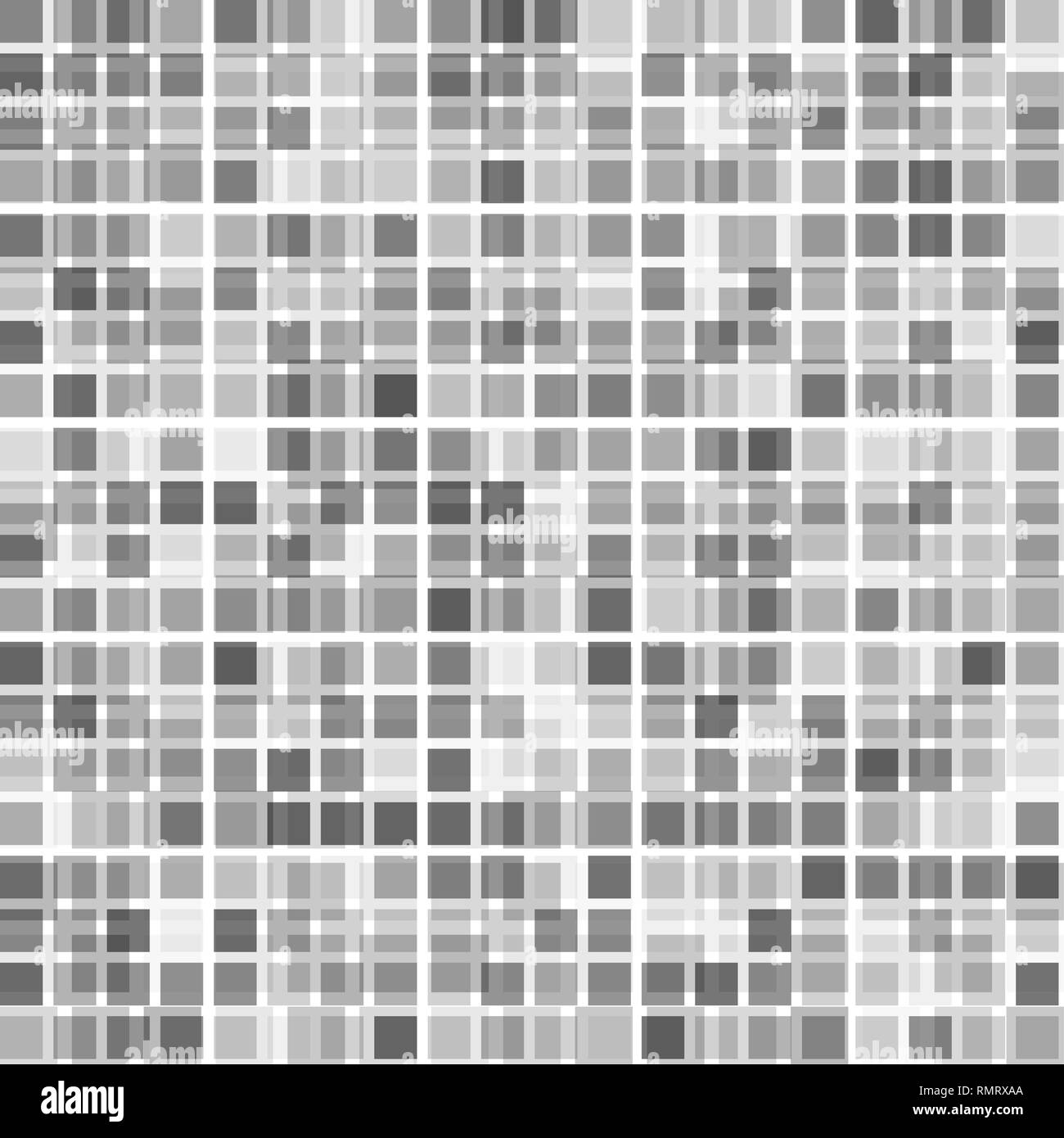 Schwarze und weiße halftone Mosaik quadrat Hintergrund. Design Vector Illustration Stock Vektor