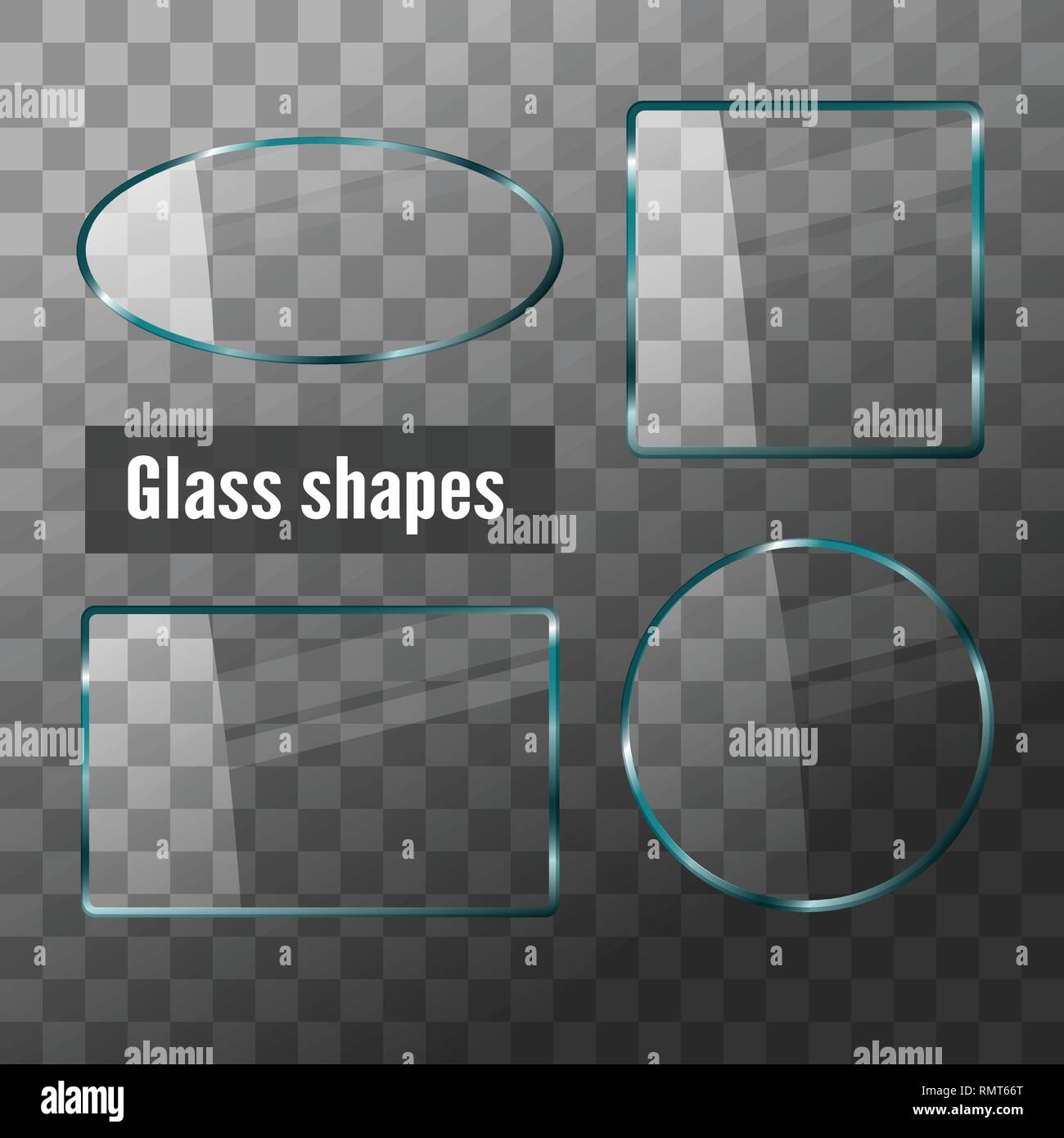 Glas Formen mit Reflexionen. Vector Illustration für Design Stock Vektor
