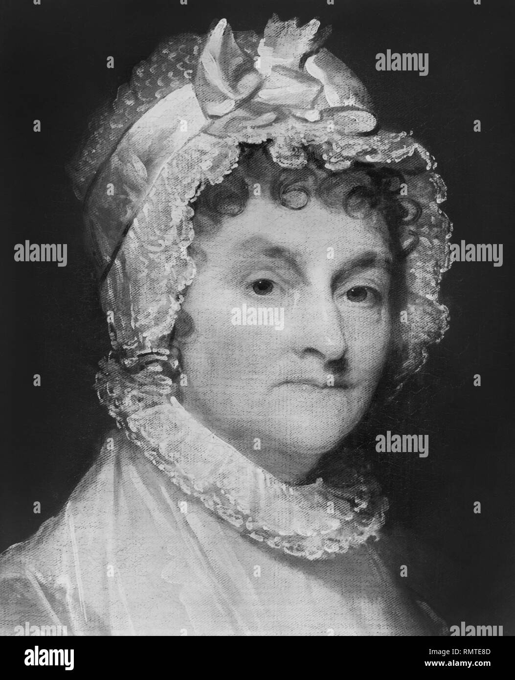 Abigail Smith Adams (1744-1818), Ehefrau von US-Präsident John Adams, Kopf und Schultern Porträt von Gilbert Stuart Stockfoto