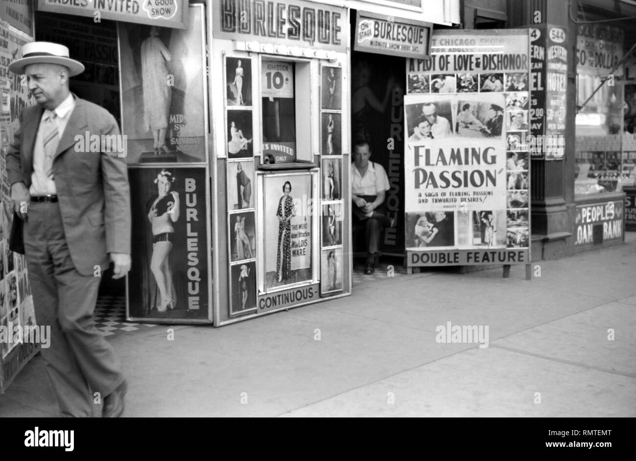 Burlesque Theater, South State Street, Chicago, Illinois, USA, John Vachon, Farm Security Administration, Juli 1941 Stockfoto