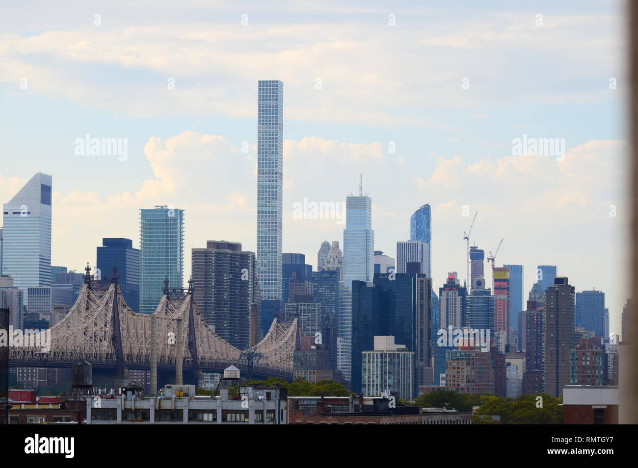 Manhattan Skyline & Queensborough Bridge Stockfoto
