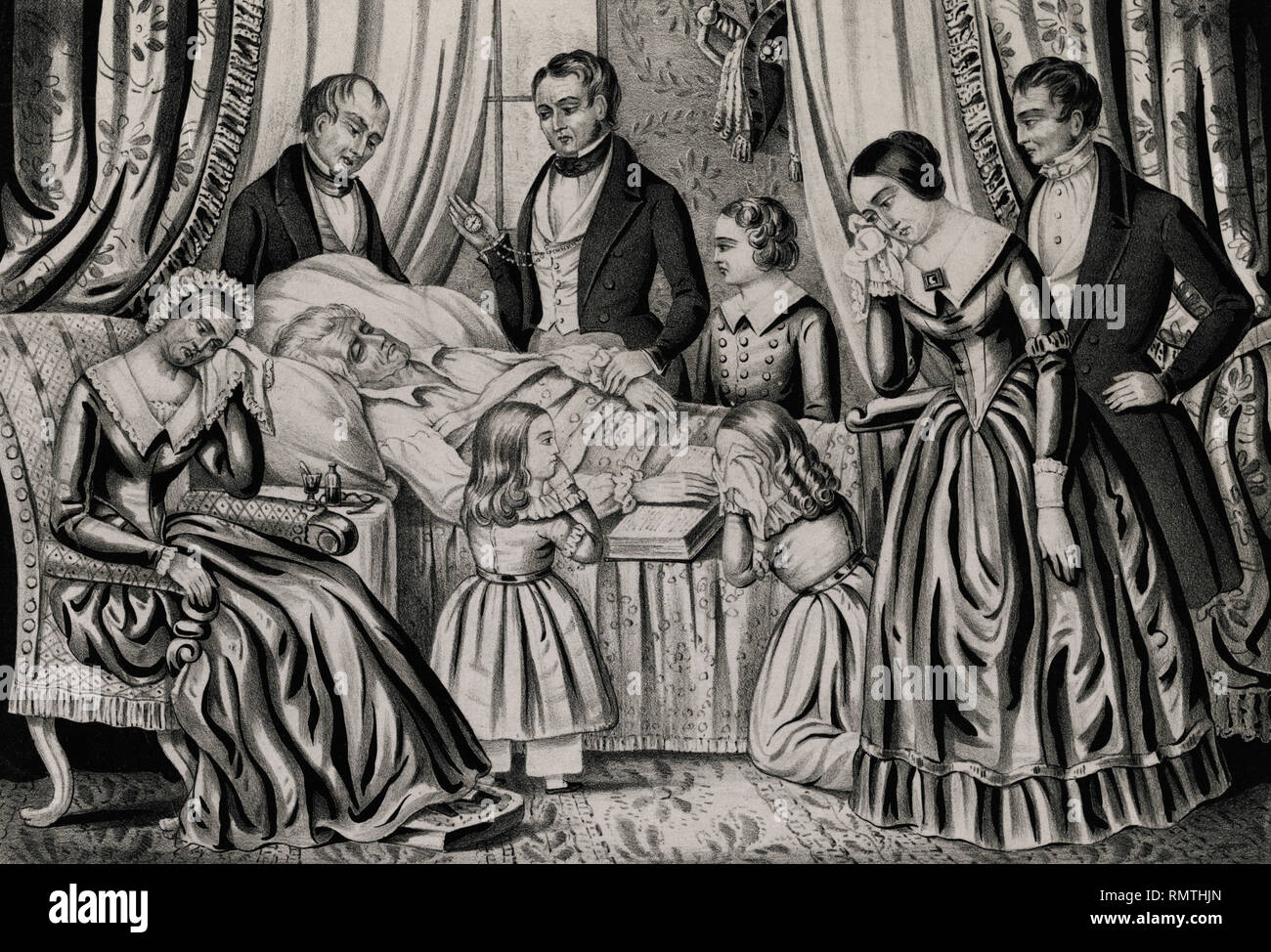 Tod von Gen'l Andrew Jackson, Lithographie von J. Baillie, New York, 1845 veröffentlicht. Stockfoto