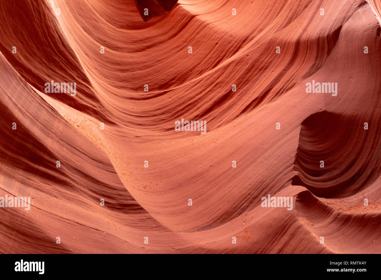 Lower Antelope Canyon - geführte Tour zum malerischen, Verdrehen, schmale, Sandstein und Kalkstein der Wicklung Slot Canyon gekrümmte durch flutartige Überschwemmung in Arizona Stockfoto