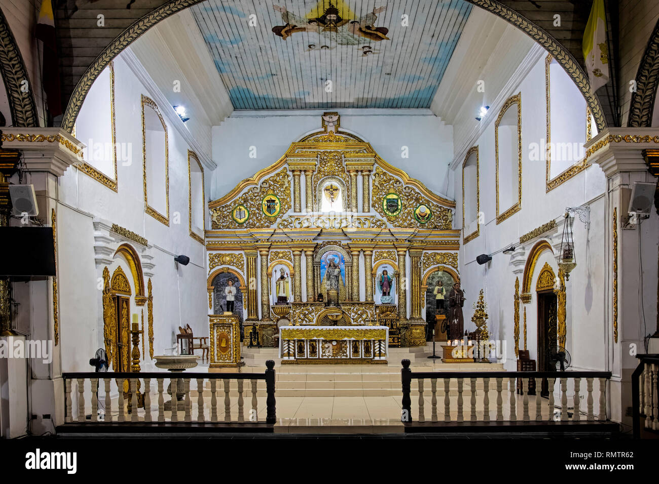 Kirche von Barasain, 1859 gebaut und durch einen Brand im Jahre 1884 zerstört. Im Jahr 1885 wieder aufgebaut. Es ist eines der am meisten wichtige katholische Kirchen in der Philippinischen Stockfoto