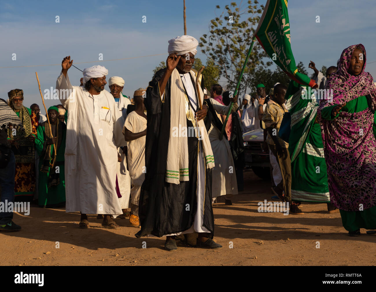 Freitag sufi Feier an der Sheikh Hamad el Nil Grab, Khartum, Omdurman, Sudan Stockfoto