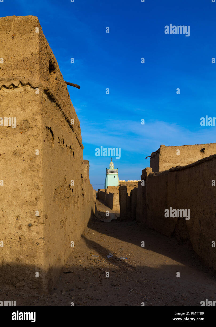 Abandonned mudbrick Häuser, nördlichen Staat, Al-Khandaq, Sudan Stockfoto