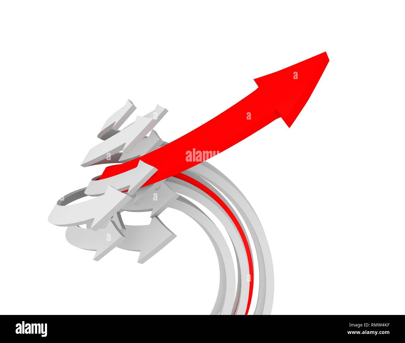 Karriere Erfolg Pfeil, Weg nach vorn Stockfoto
