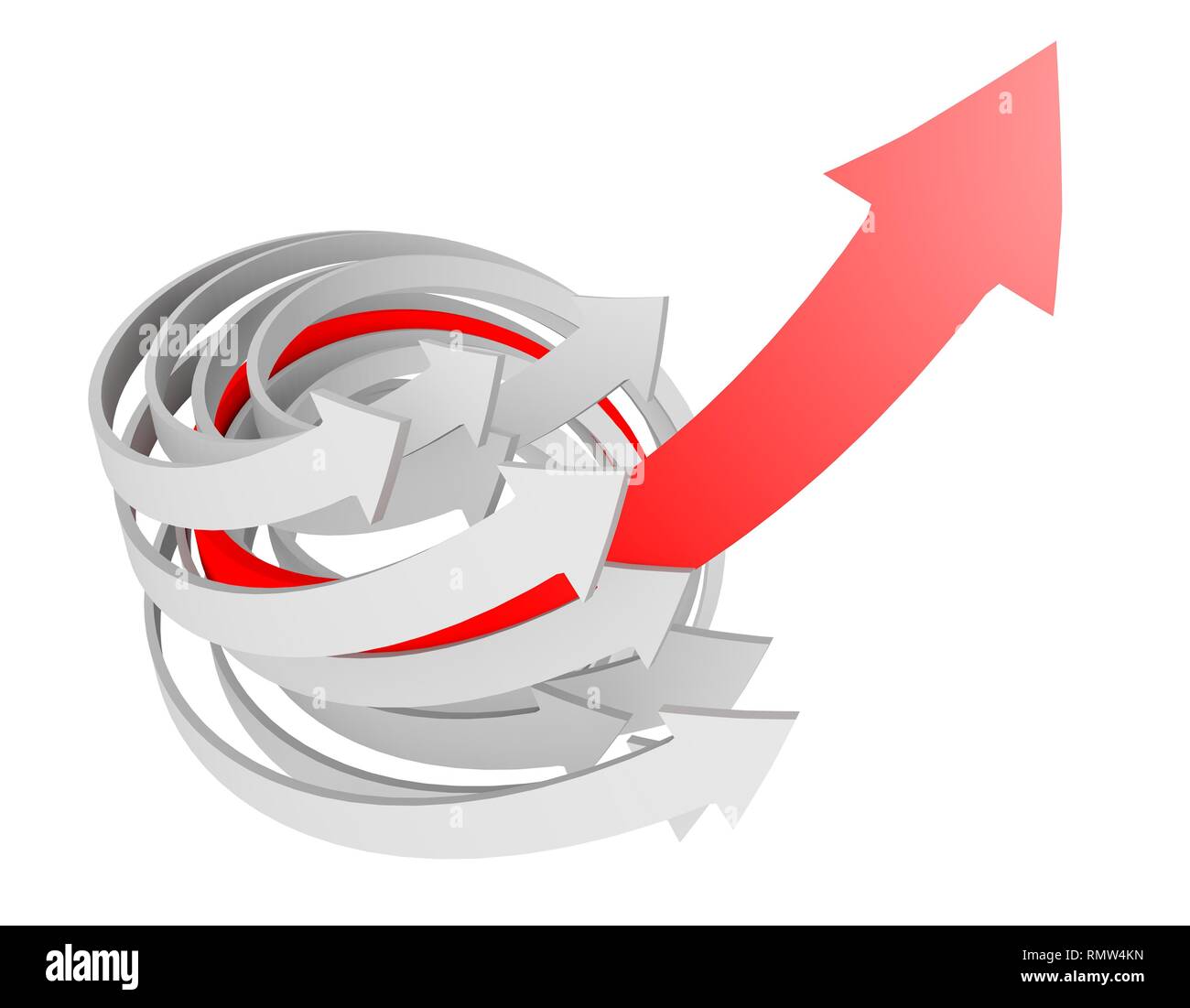 Karriere Erfolg Pfeil, Weg nach vorn Stockfoto
