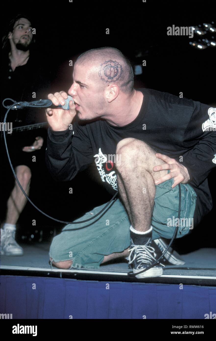 Sänger Phil Anselmo der Heavy Metal Band Pantera ist dargestellt auf