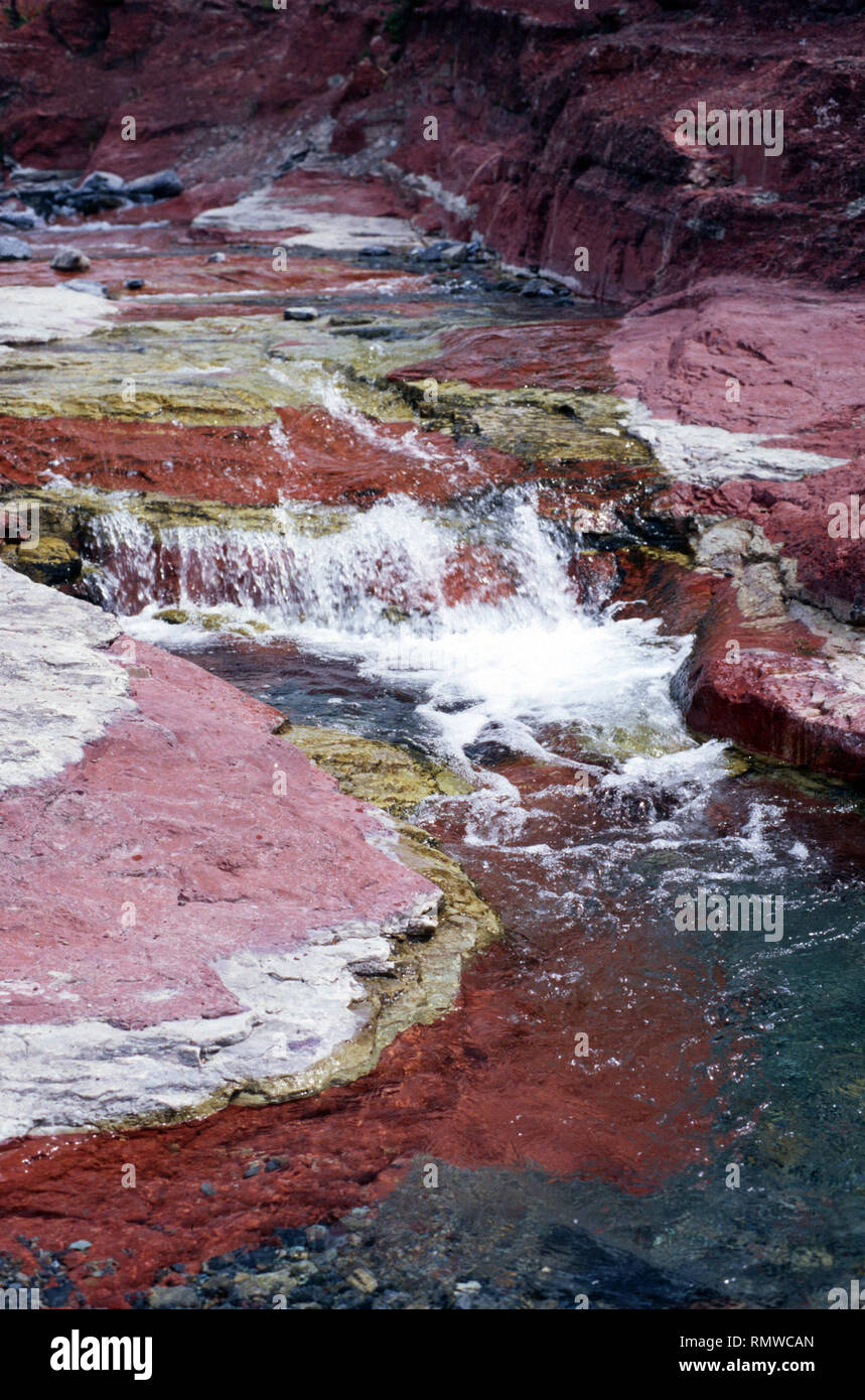 Red Rock Creek, Waterton Lakes National Park, Alberta, Kanada Stockfoto