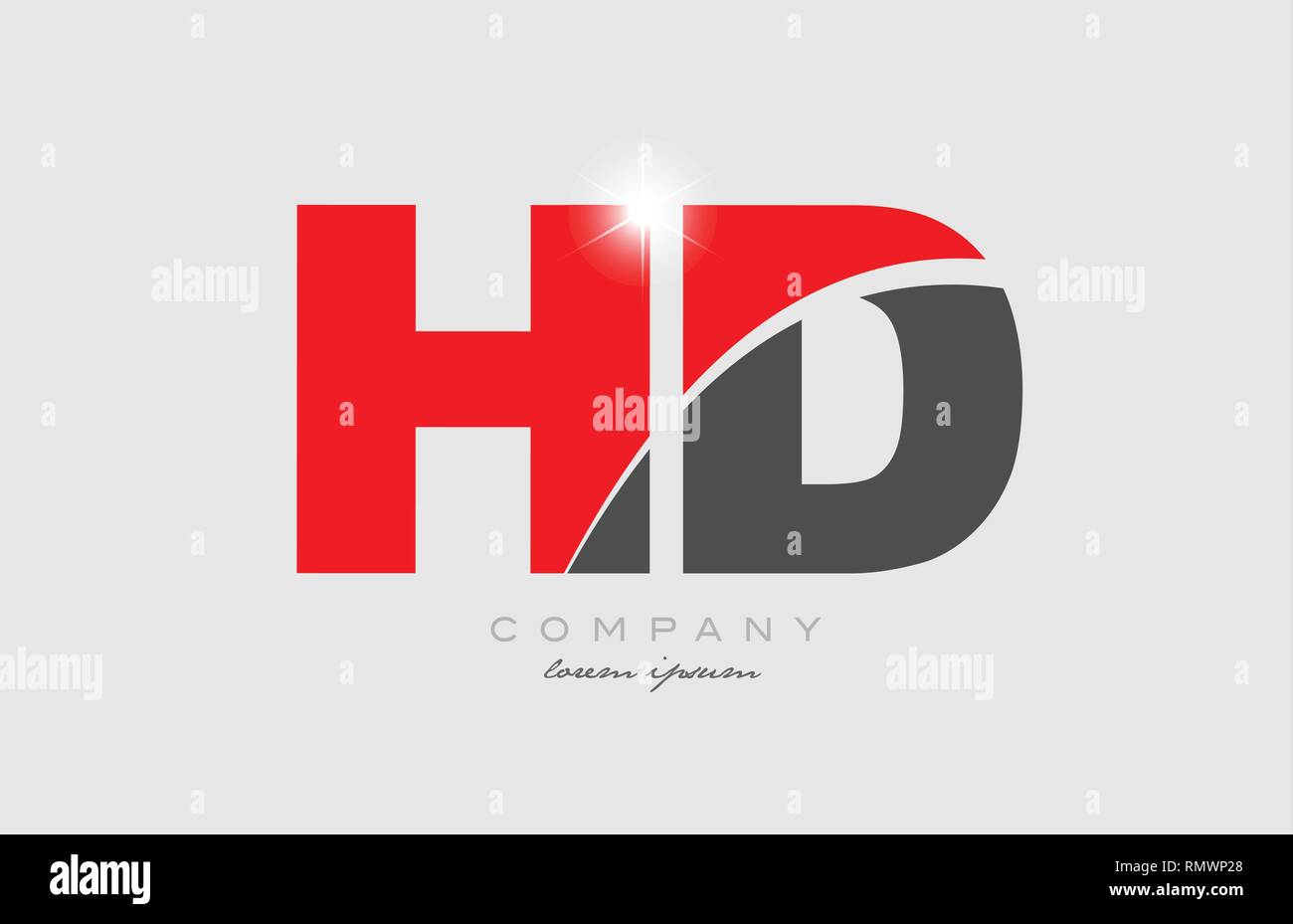 Kombination Schreiben Hd H D In Grau Rot Farbe Alphabet Logo Icon Design Geeignet Fur Ein Unternehmen Oder Ein Geschaft Stock Vektorgrafik Alamy