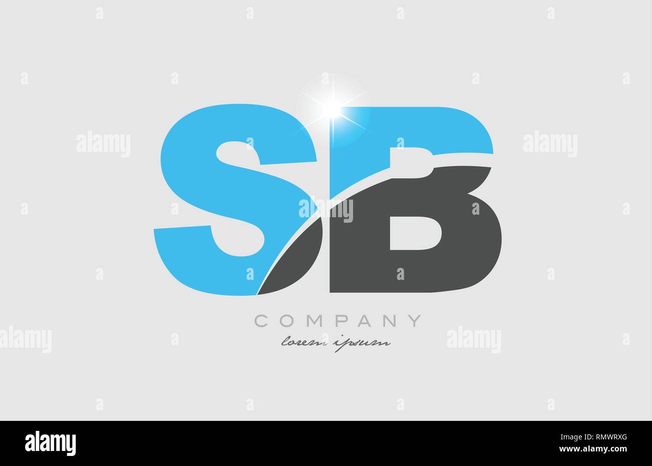 Kombination schreiben sb s b in Graublau Alphabet logo Icon Design geeignet für ein Unternehmen oder ein Geschäft Stock Vektor