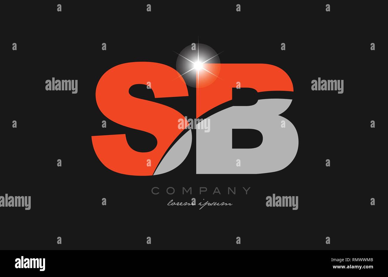 Kombination schreiben sb s b in grauer Farbe orange Alphabet logo Icon Design geeignet für ein Unternehmen oder ein Geschäft Stock Vektor