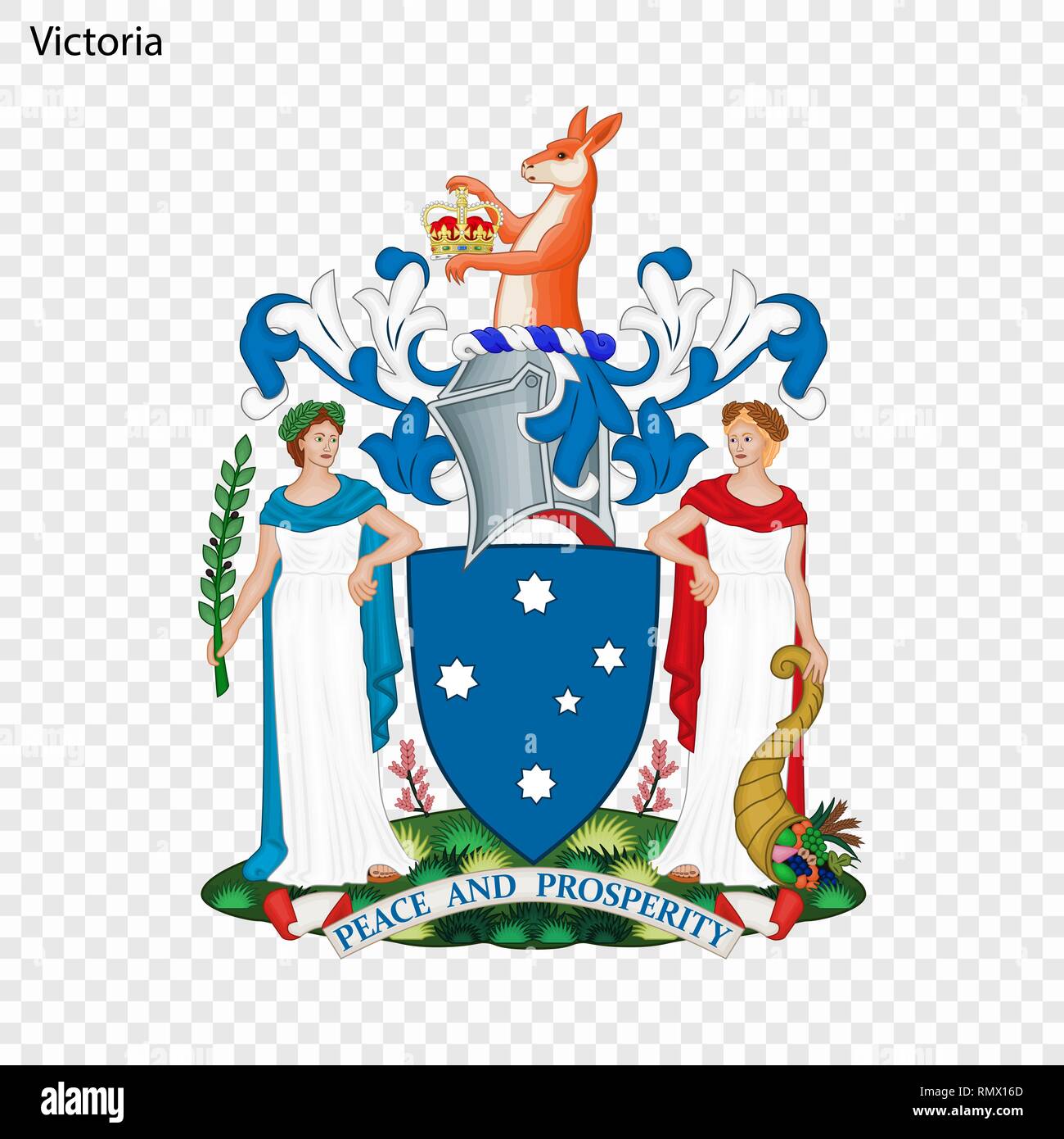 Emblem von Victoria, Australien. Vector Illustration Stock Vektor