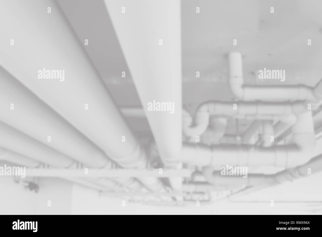 Blur pipeline Gebäude Wasser Rohrsystem weissen Ton für Produkt Hintergrund. Stockfoto