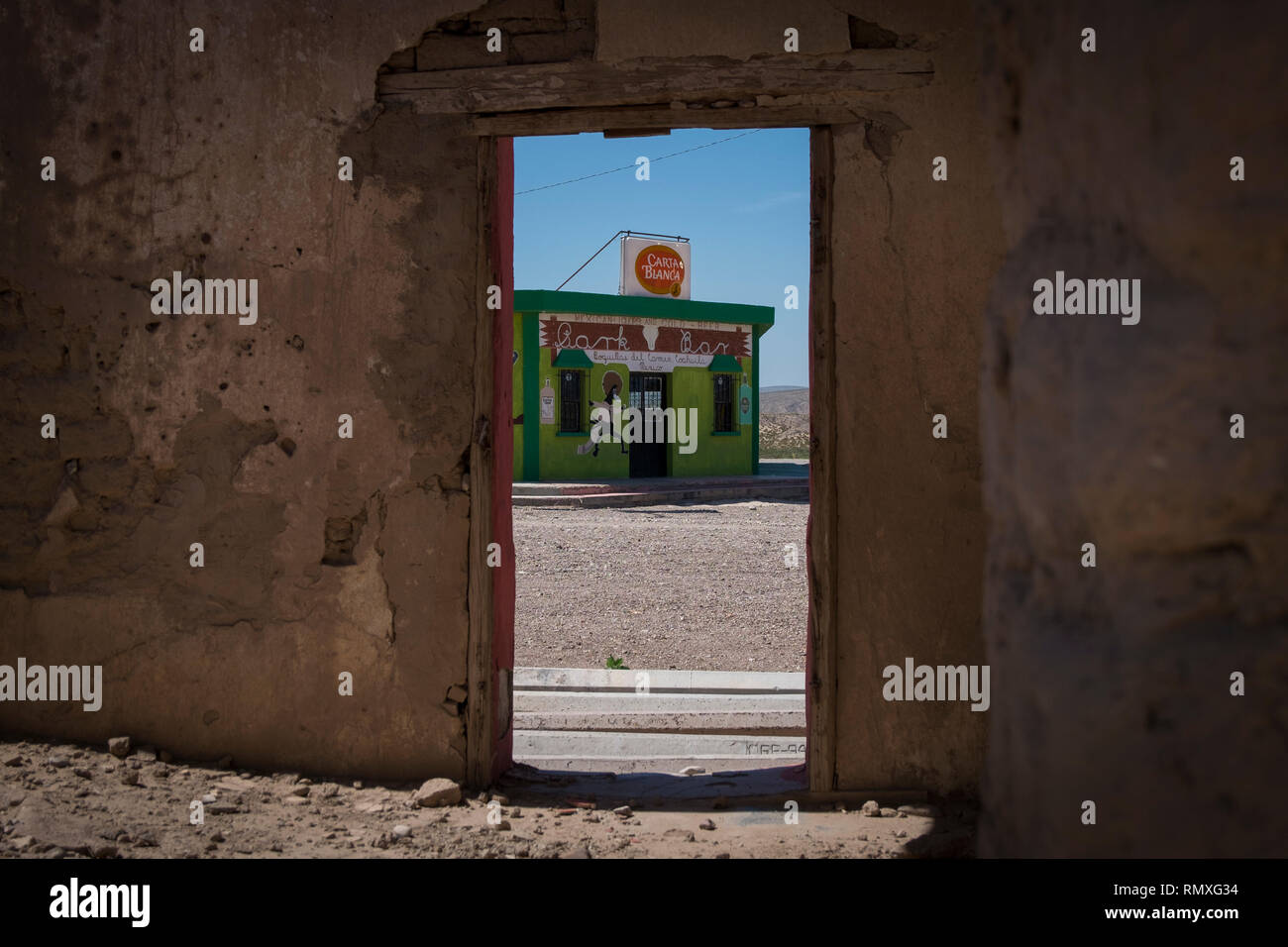 Eine Bar in der Stadt Boquillas del Carmen in Mexiko. Stockfoto