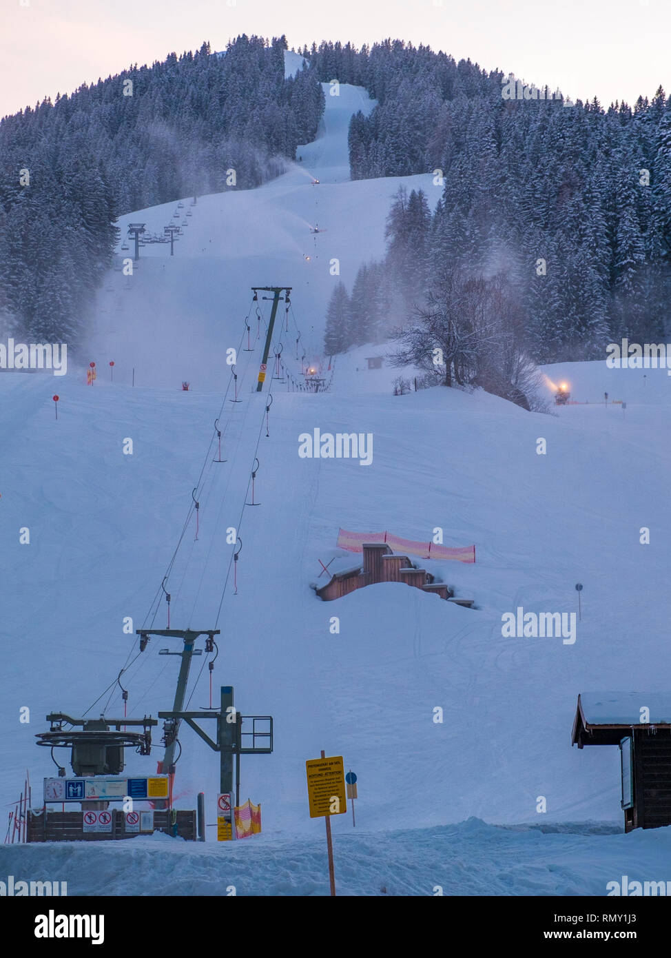 Winterlandschaft am Bürserberg Stockfoto