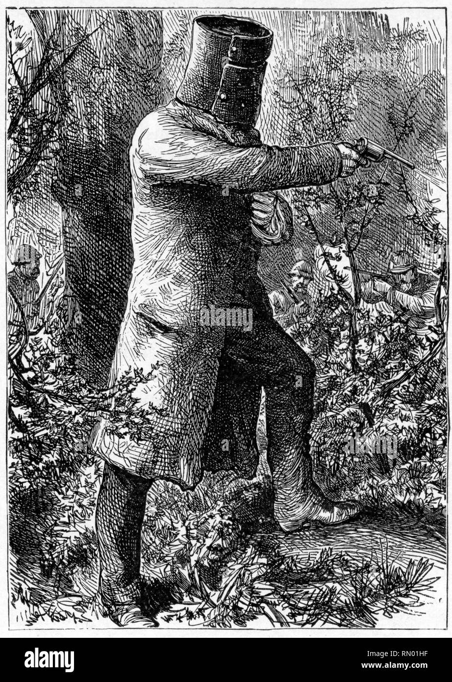 Die Bush Ranger, Ned Kelly, im Jahr 1880. Edward "Ned" Kelly (1854-1880), australischen Bushranger, Outlaw, bandenführer. Einer der letzten bushrangers, er ist am besten für Anzug von bulletproof Rüstung während seiner letzten Schusswechsel mit der Polizei bekannt. Stockfoto