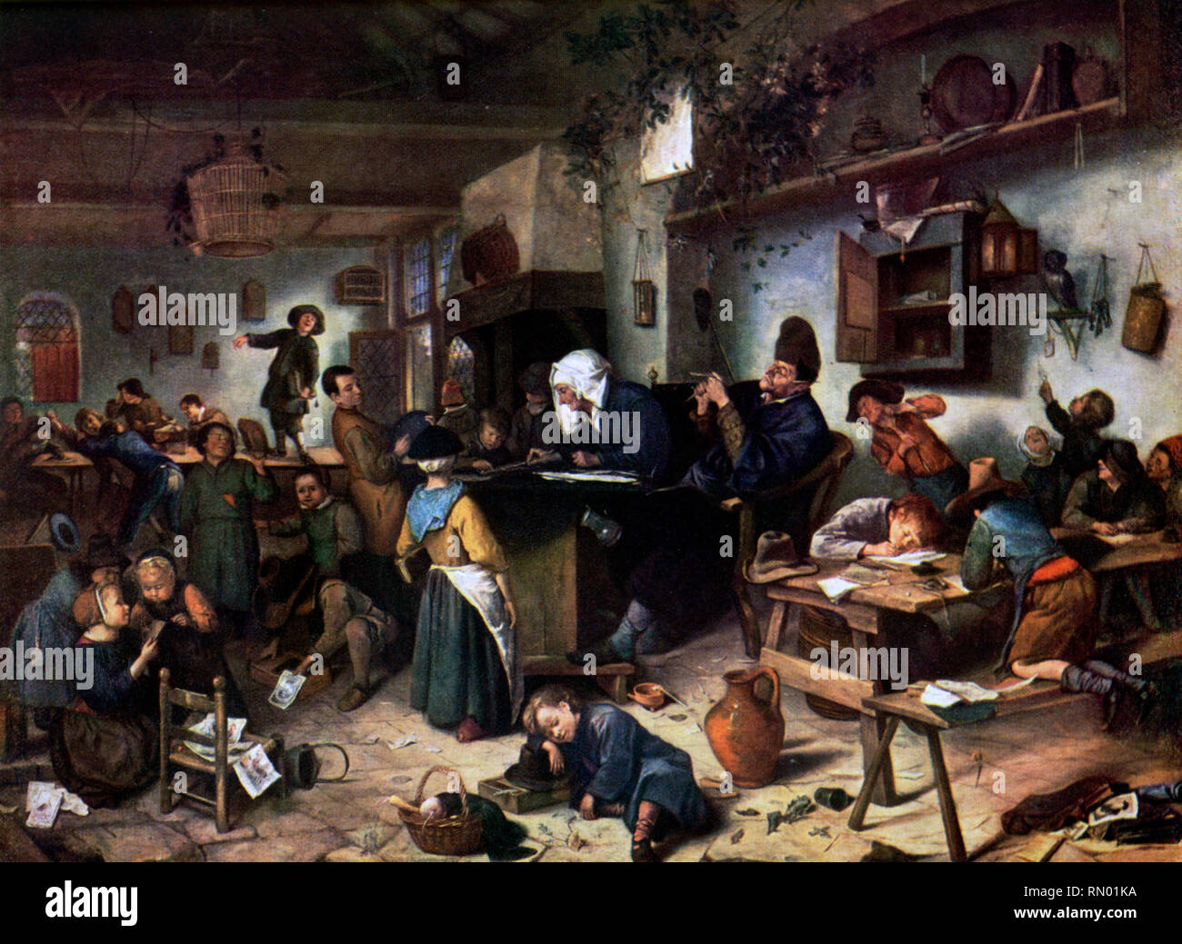 Eine Schule für Jungen und Mädchen, c 1670. Von Jan Steen (1625/26-1679). Stockfoto