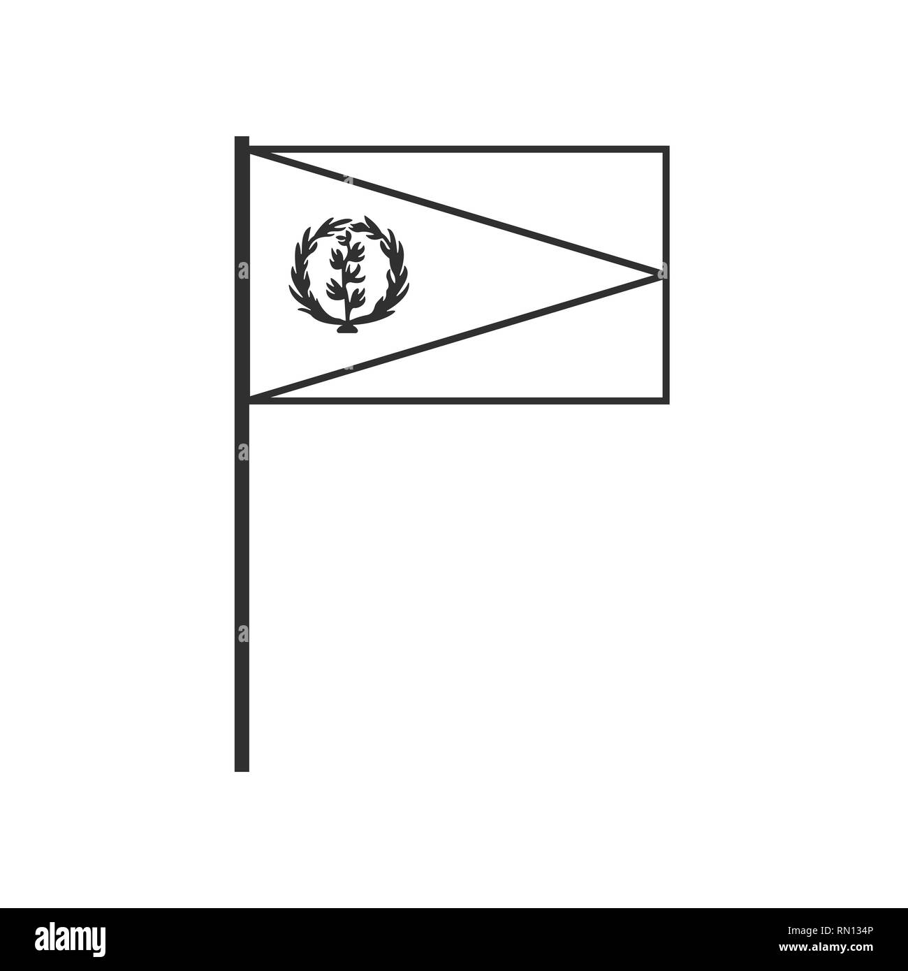 Eritrea Flagge Symbol in schwarzer Umriss flache Bauform. Tag der Unabhängigkeit oder der nationalen Feiertag Konzept. Stock Vektor