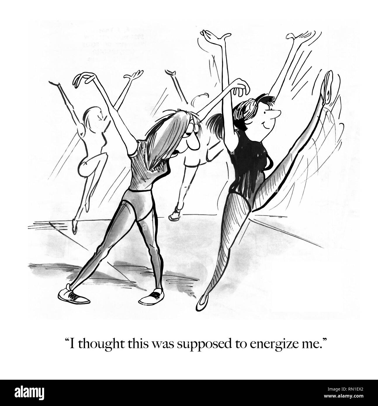 Frau in Training Gruppe hofft, erregt zu erhalten Stockfoto