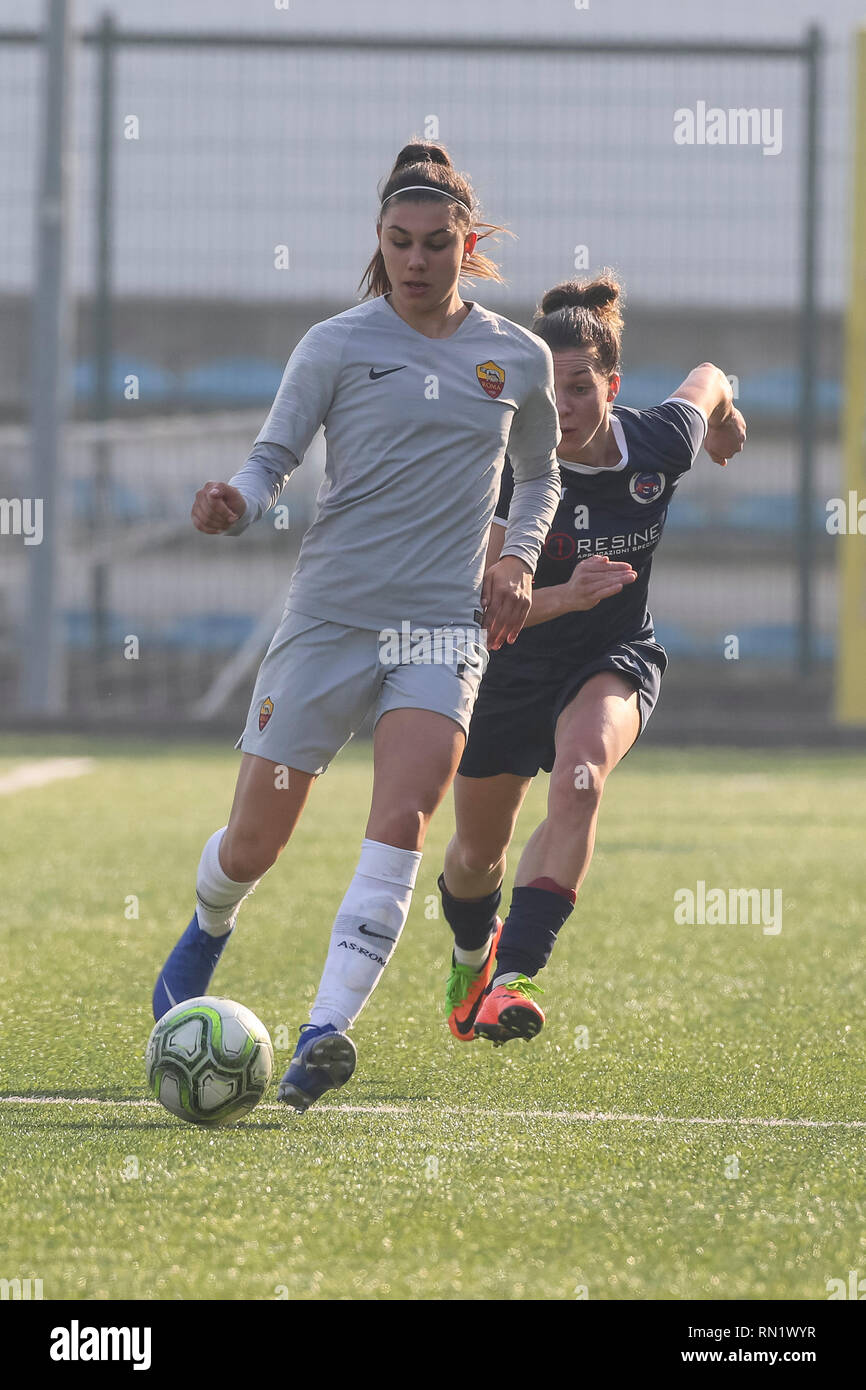 Foto Fabio Rossi/AS Roma/LaPresse 16/02/2019 Bergamo (Italien) Sport Calcio Orobica - Roma Campionato Serie A Femminile - Stadio Flaminio Centro Sportivo Nella Foto: Agnese Bonfantini Foto Fabio Rossi/AS Roma/LaPresse 16/02/2019 Bergamo (Italien) Sport Fussball Orobica - Roma Frauen Serie A - Stadio Flaminio Centro Sportivo In der Pic: Agnese Bonfantini Stockfoto