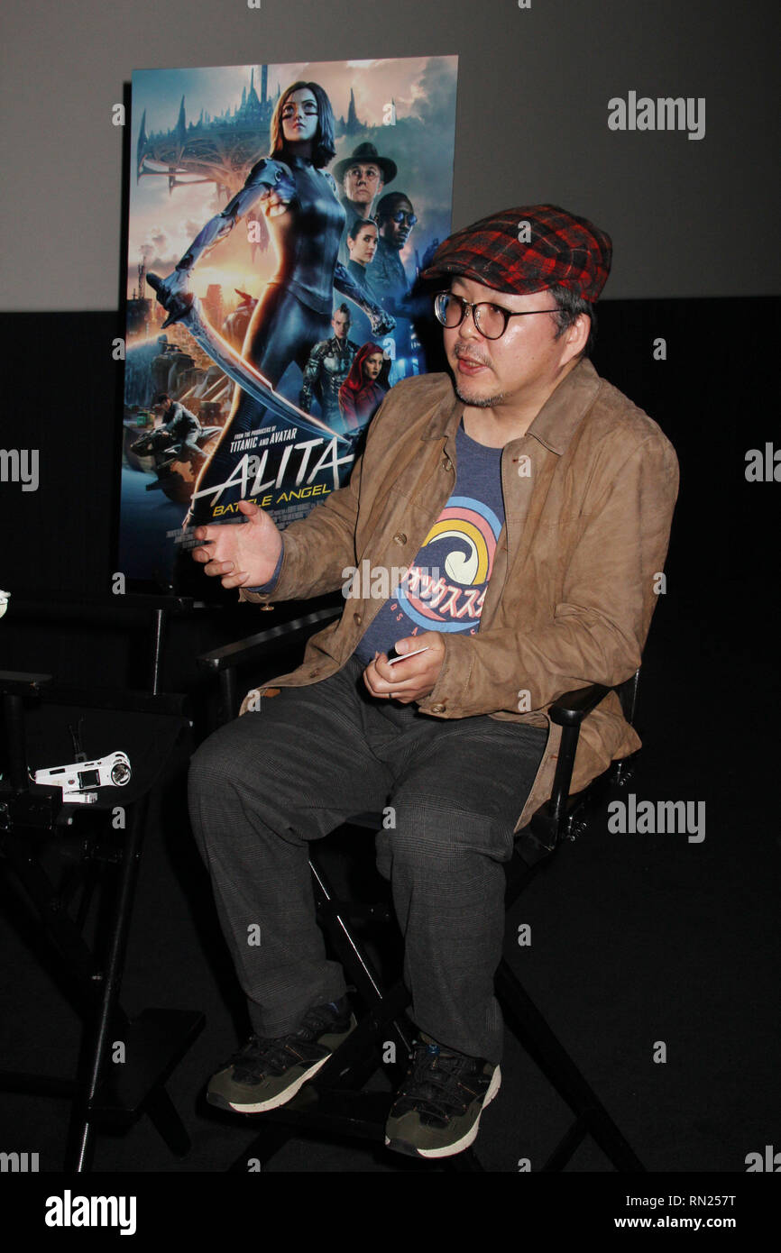 Yukito Kishiro 02/04/2019': Battle Angel Alita' Fotoshooting bei AMC in Century City, Los Angeles, CA Foto von Hiro Katoh/HollywoodNewsWire.co Credit statt: Newscom/Alamy leben Nachrichten Stockfoto