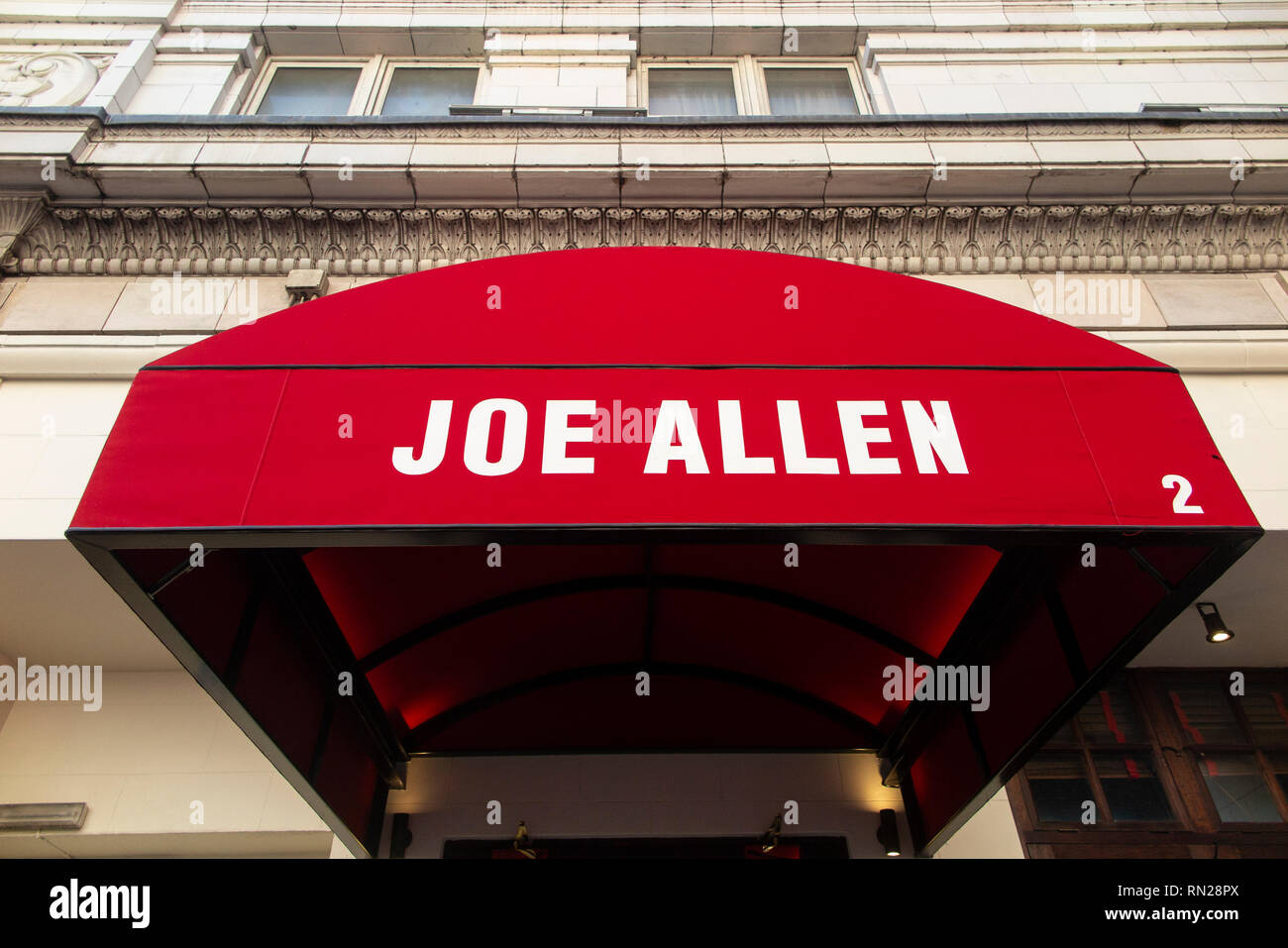 Die berühmten Joe Allen Restaurant in London Stockfoto