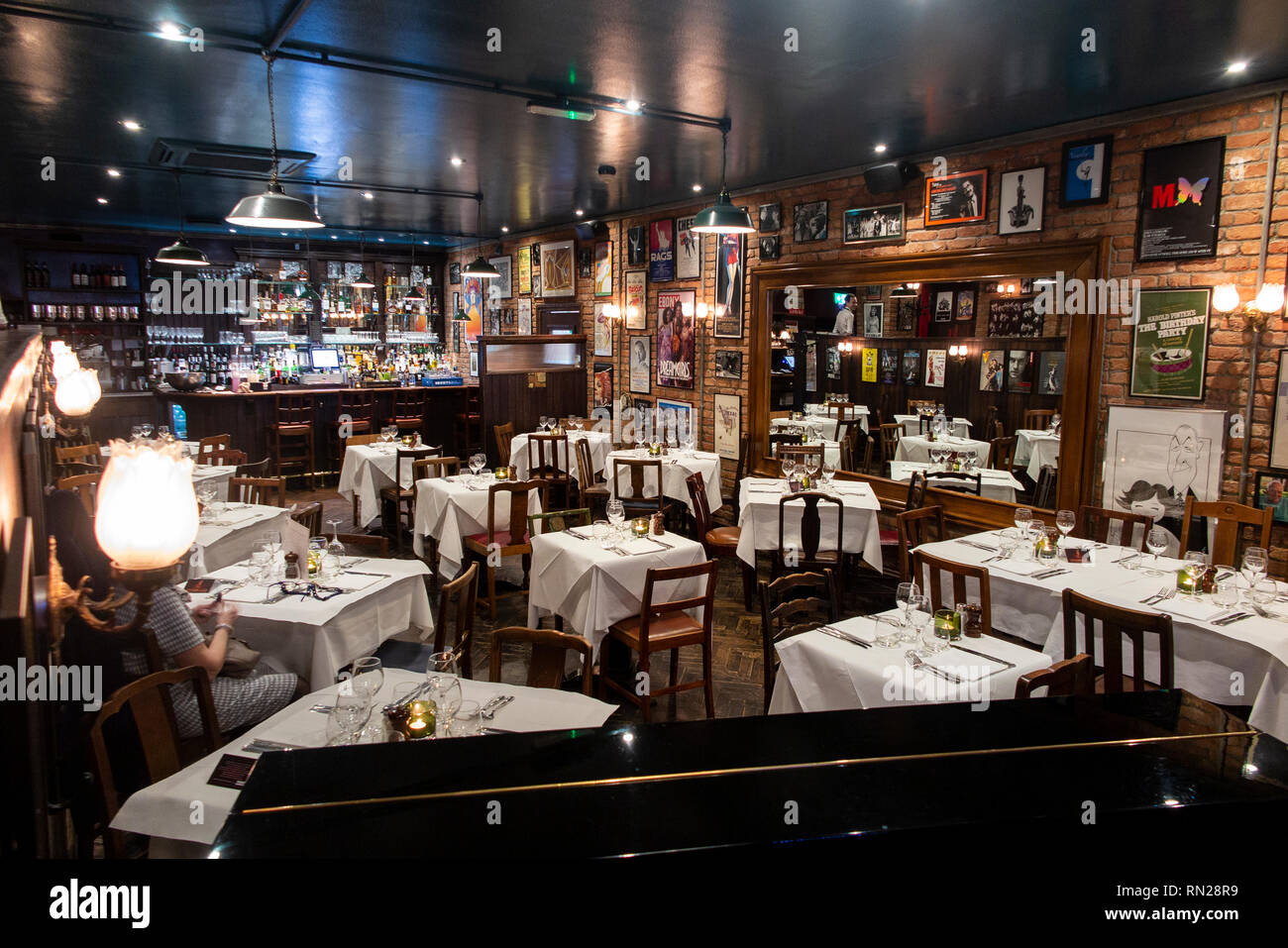 Die berühmten Joe Allen Restaurant in London Stockfoto