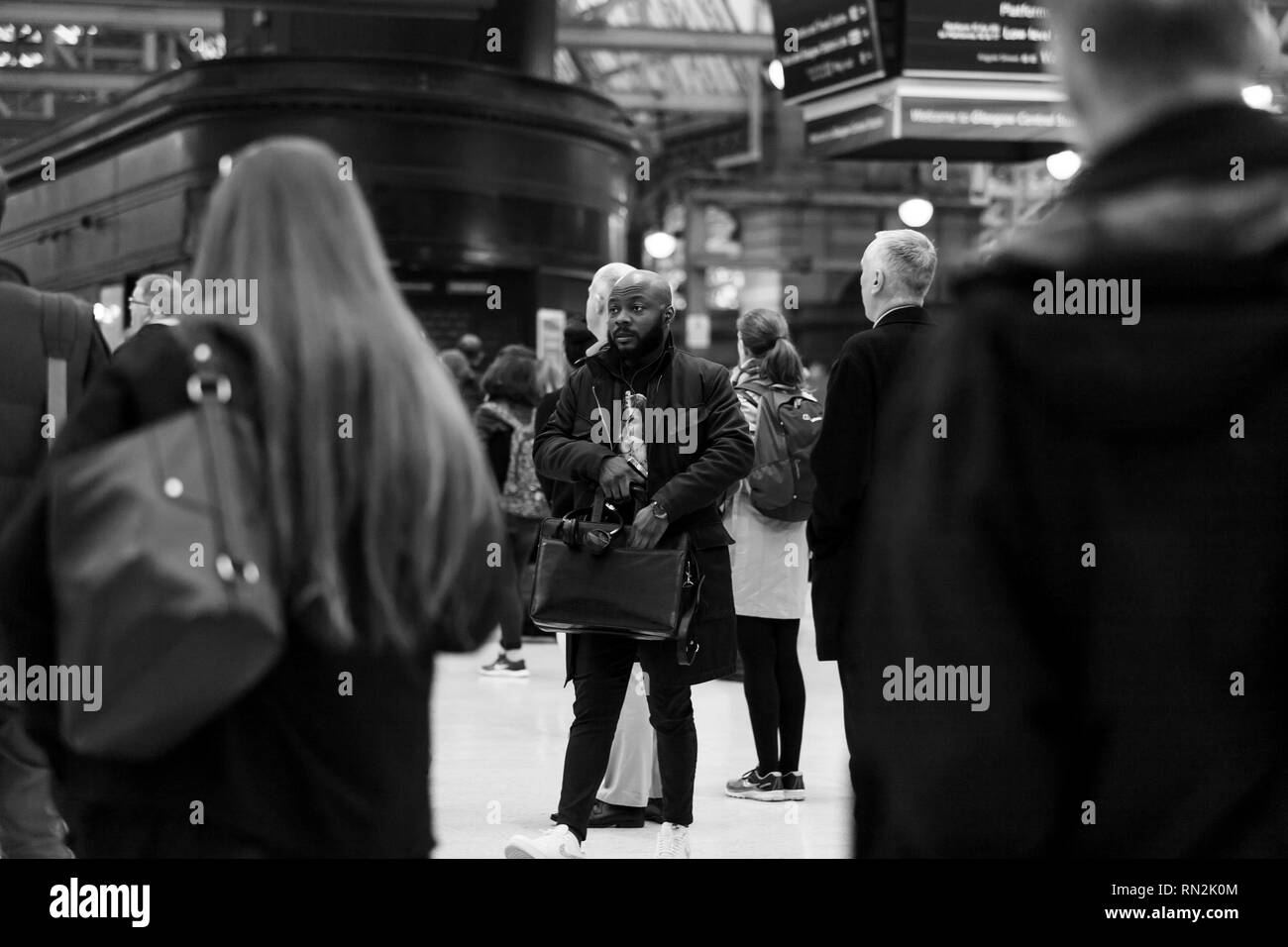 Dies ist ein Projekt mit dem Namen rush hour fotografiert in Glasgow City Centre Stockfoto