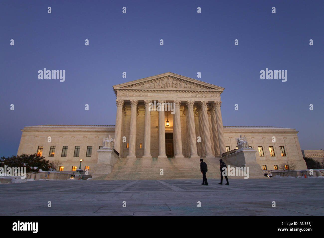 Der Oberste Gerichtshof in Washington DC USA winter Stockfoto