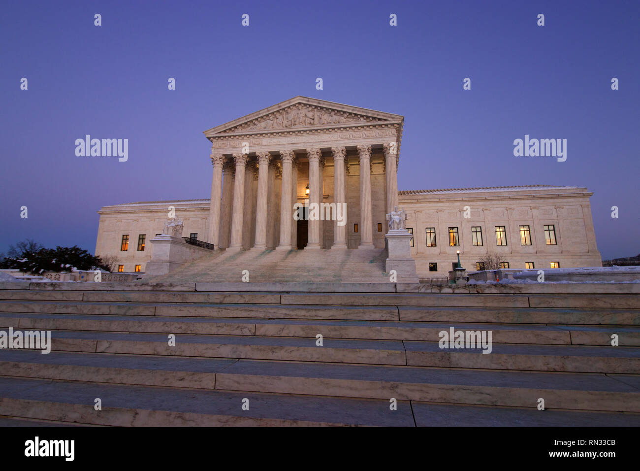 Der Oberste Gerichtshof in Washington DC USA winter Stockfoto