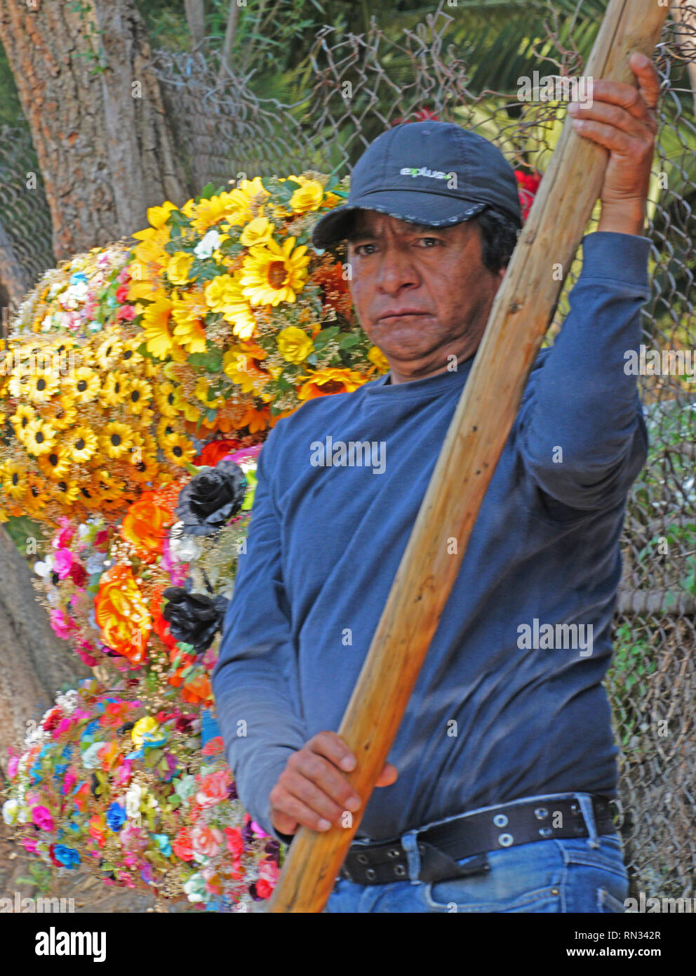 Flower vendor in Xochimilco Stockfoto