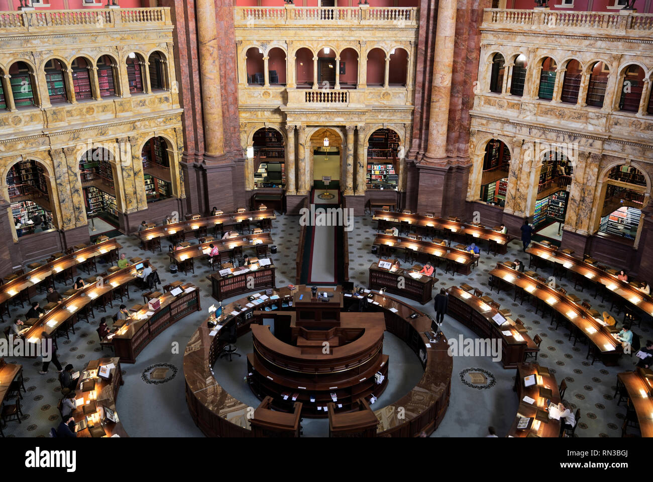 Bibliothek des Kongresses Lesesaal Stockfoto