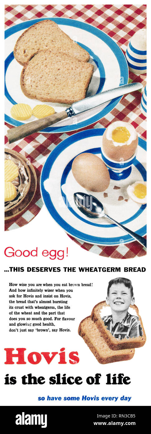 1957 britischen Werbung für Hovis Brot. Stockfoto
