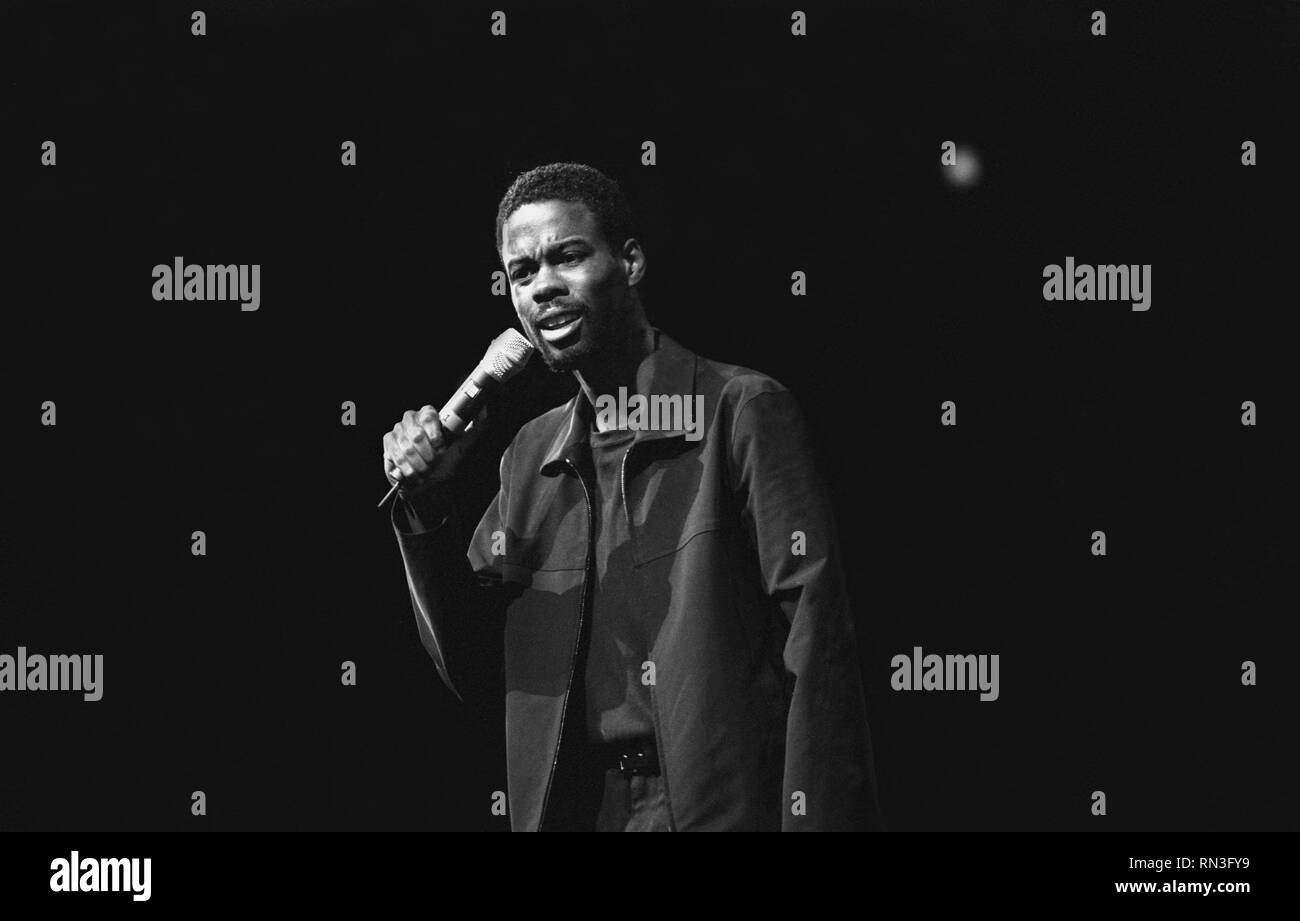 Schauspieler Chris Rock wird gezeigt auf der Bühne während einer "live"-Konzert aussehen. Stockfoto