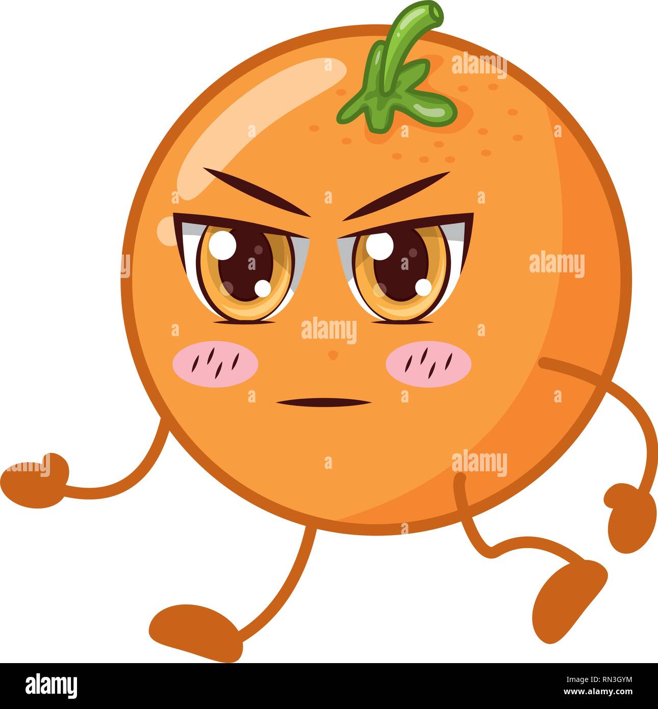 Kawaii orange cartoon Charakter Stock Vektor