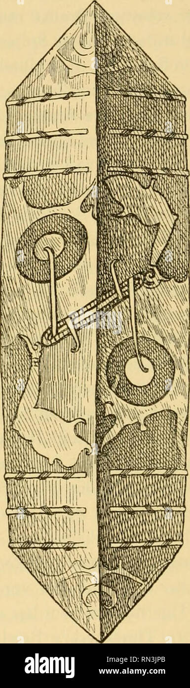 . Annalen des Naturhistorischen Museen in Wien. Naturhistorisches Museum (Österreich); Naturgeschichte. Abb. 45 - Diimonenschild unbekannter Provenienz. (Oest. Handelsmus. Wien. Orig.-Aufn. Vergl. Text, Seite 236, 237.. Abb. 46. Südost-Borneo Dayakschild aus. (Grab owsky.) (Etlinogr. Mus. Hamburg. Inv.-Nr. 1681. / Hg. Aufn. von A. Partz.) Vergl. Text, Seite 200, 23, 235, 237. wieder Drachenschilde Tigerschilde, und vielleicht noch andere Typen unterscheiden. Der bekannte Sinologe Prof. Gustav Schlegel in Leiden hat freundlichst in einer brieflichen Mittheilung sterben nachfolgend angeführte Stockfoto
