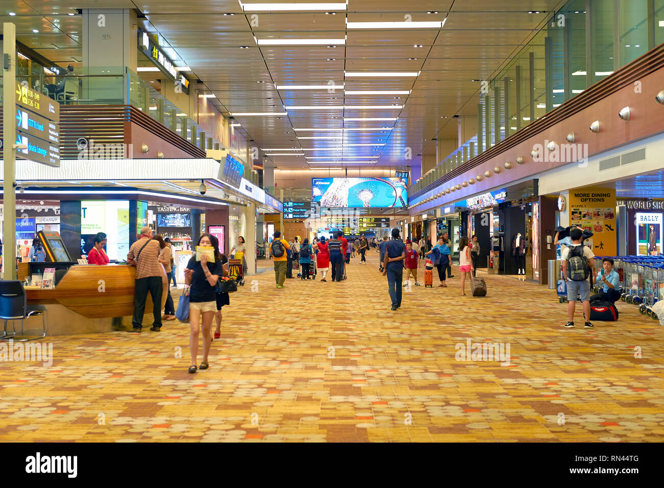 Singapur - ca. September 2016: im Inneren des Changi Flughafen. Changi Airport ist der primäre zivilen Airport für Singapur. Stockfoto