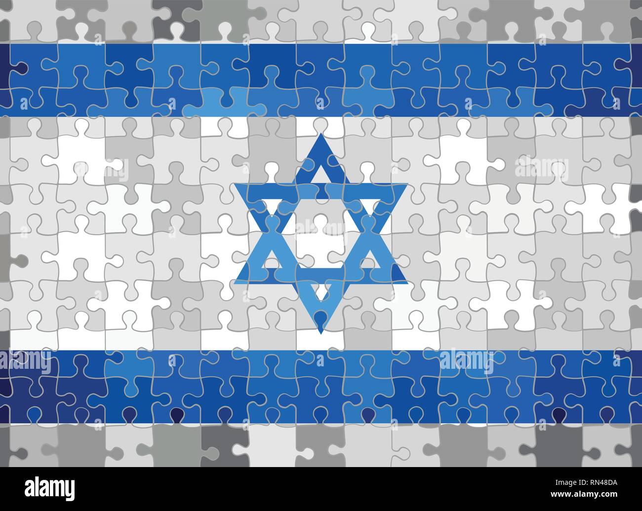 Israel Flagge aus Puzzle Hintergrund - Abbildung Stock Vektor